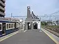 The Dutch-style shelter for the Chōshi Electric Railway Line platform in May 2005