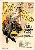 Uncensored poster for the French magazine Fin de Siècle, 1891