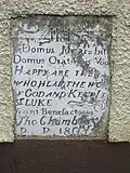 Plaque about the building in 1803