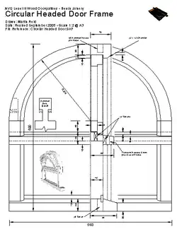 A sample 2D drawing produced in AutoSketch and used by UK Advanced Joinery Students.