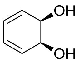 2D representation of the chemical structure of cis-1,2-Dihydrocatechol .
