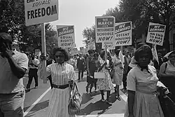 Image 20Women marching for equal rights, integrated schools and decent housing (from African-American women in the civil rights movement)