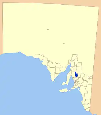 Location of Clare and Gilbert Valleys Council