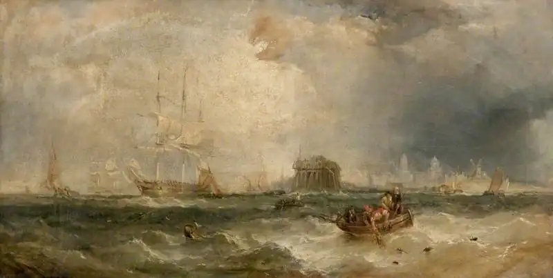 Calais Fishermen Taking In their Nets by Clarkson Stanfield