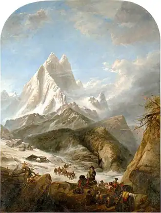 View of the Pic du Midi d'Ossau in the Pyrenees (1854)