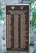 Memorial plate to class of 1941 on the back side of the Kelleher-Jobes arch