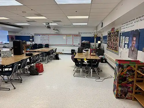 Leadership classrom as viewed from back