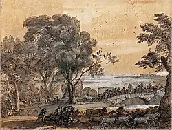 Another drawing, not in the book, of the same painting