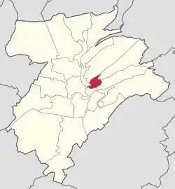 Map of Luxembourg City, with Clausen highlighted