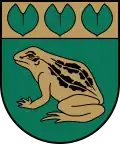 Image 5Frog pictured in the coat of arms of Baloži (from Frogs in culture)