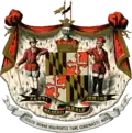 The historical coat of arms of Maryland from 1876.
