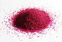 purple pile of power of Cobalt(II)-chloride-hexahydrate