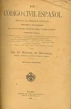 An 1889 edition of the Civil Code