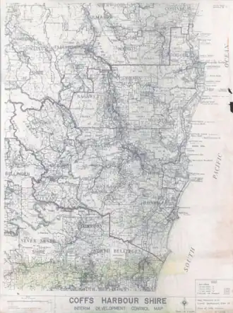 Map of Coffs Harbour Shire