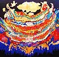 Collar egipcio [Acrílico y pan de oro sobre tablex] 2015 (122x118)
