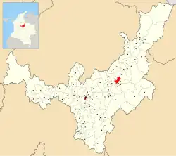 Location of the municipality and town of Corrales, Boyacá in the Boyacá Department of Colombia.