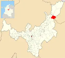 Location of the municipality and town of El Cocuy in the Boyacá Department of Colombia