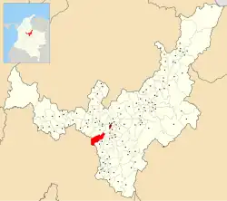 Location of the municipality and town of Ventaquemada in the Boyacá Department of Colombia