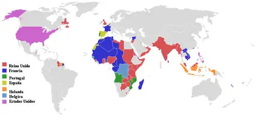 France and its colonial empire in 1945 (shown in blue)
