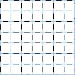 Grating pattern with colored lines