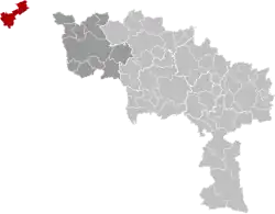 Location of Comines-Warneton in Hainaut
