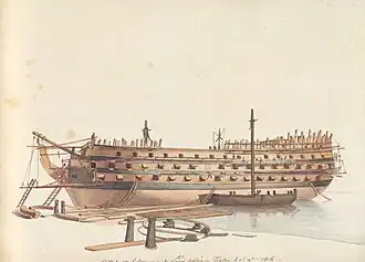 Commerce de Paris under construction in Toulon on 15 November 1806, by Antoine Roux.