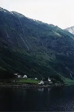 Shore community in Sogn, Norway.