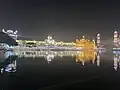 Complete view of Golden Temple complex at night