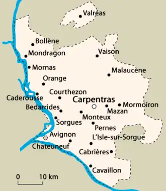 Location of Comtat Venaissin