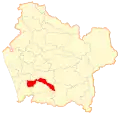 Map of Pitrufquén commune in the Araucanía Region