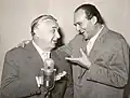 Tagliabue (left) with bass Giulio Neri at Cetra of Turin (1956)