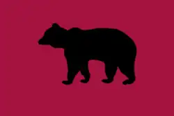 Digital reconstruction of bear flag flown by secessionists In Los Angeles, 1861 (based on description)[69]
