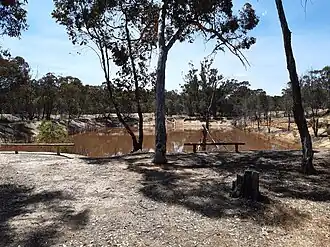 Congelin Railway Dam, part of the former Pinjarra to Narrogin railway at Congelin Railway Siding