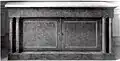 Console by Maigret, ash and white marble, Mobilier National