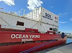 SOS Mediterranee and IFRC logs on containers aboard Ocean Viking