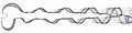 A set of contours resulting from different parameter values of a 2D fluid simulation (flow past a cylinder, left to right)