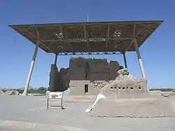 The Casa Grande Ruins are located at Ruins Drive in Coolidge, Az. Built by the Hohokam, the Casa Grande was abandoned around 1450 CE. Written historic accounts of the Casa Grande begin with the journal entries of Padre Eusebio Francisco Kino when he visited the ruins in 1694. Listed in the National Register of Historic Places in 1966, and reference #66000192.