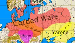Image 35Corded Ware culture area included Latvia (from History of Latvia)