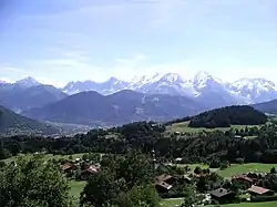 Cordon with the Mont-Blanc mountains in the background