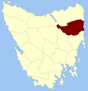 Location in Tasmania