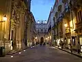 Palazzo Senatorio at night on Corso Vittorio Emanuele