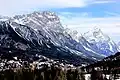 Punta Nera, Sorapiss, Cima Belprà, Antelao, with Cortina d'Ampezzo below