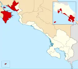 Location of Puntarenas