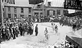 A bicycle race up the hill, 1896