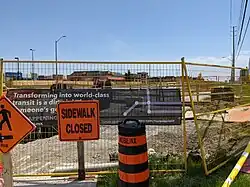 Early progress and fence area at Courtneypark Stop in May 2021