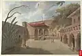 Interior of the Shri Radha Madan Mohan temple, a watercolor by Seeta Ram, c.1814-15.