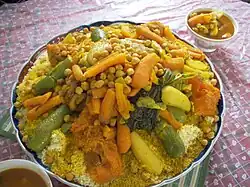 Couscous, national dish of Morocco, Algeria and Tunisia