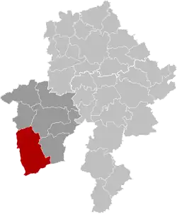 Location of Couvin in the province of Namur