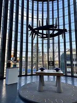 Geoffrey Clarke's bronze Crown of Thorns in the Chapel of Christ the Servant