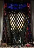 Coventry Cathedral baptistry window, designed by John Piper and made by Patrick Reyntiens (1958-62)